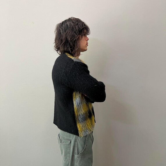 Cardigan Vintage Années 60 En Mohair Rayé - Taille M, Multicolore, Occasion En Excellent état