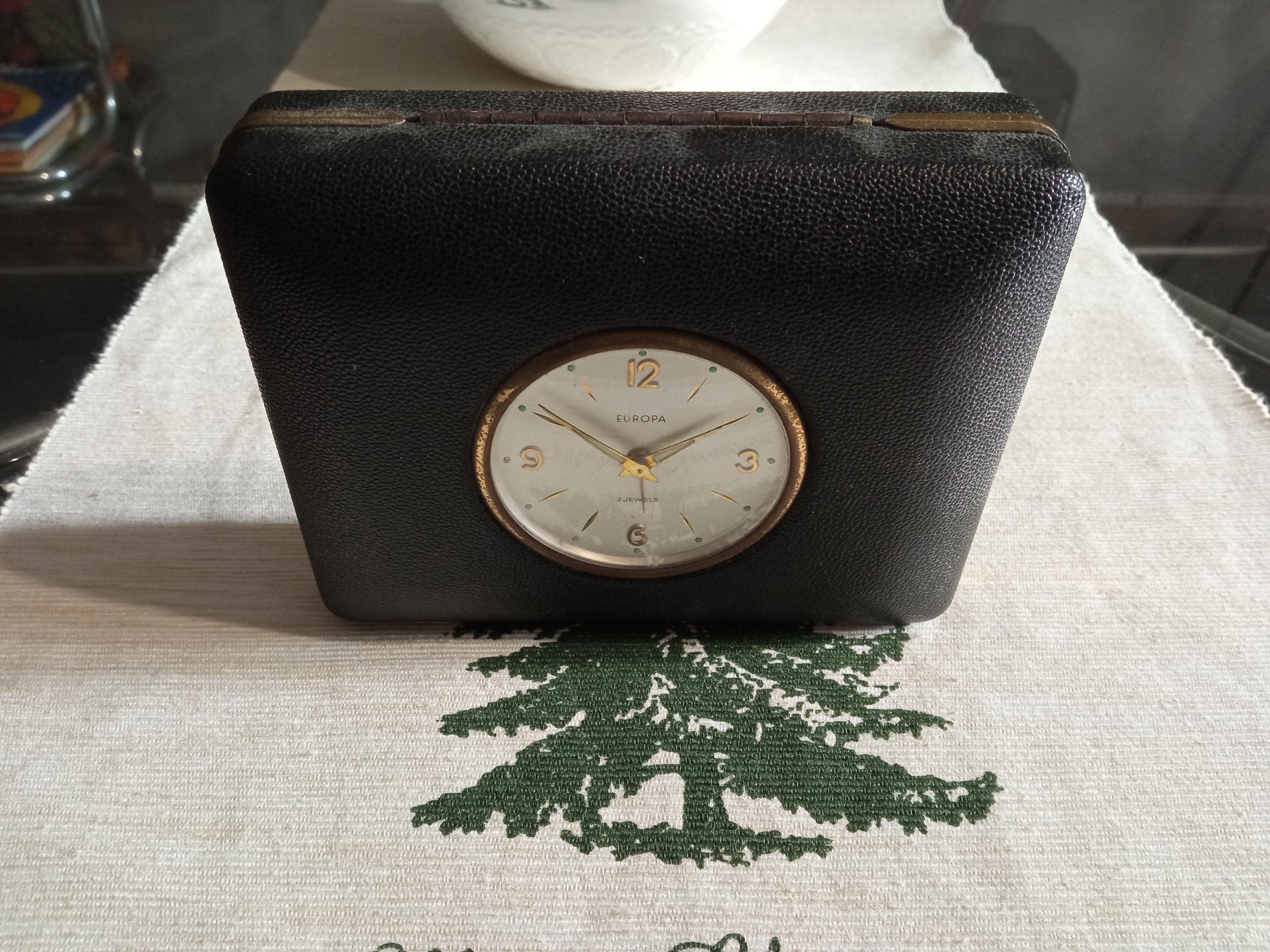 Ancien Réveil Vintage Mécanique de Voyage avec Alarme - Europa