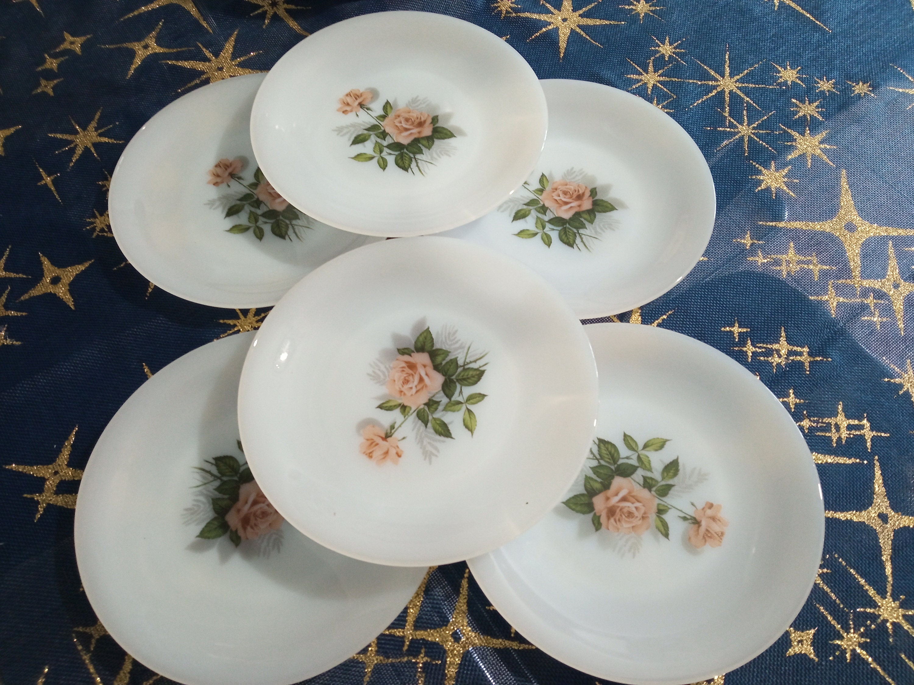 Lot de 6 Assiettes Dessert Arcopal Vintage