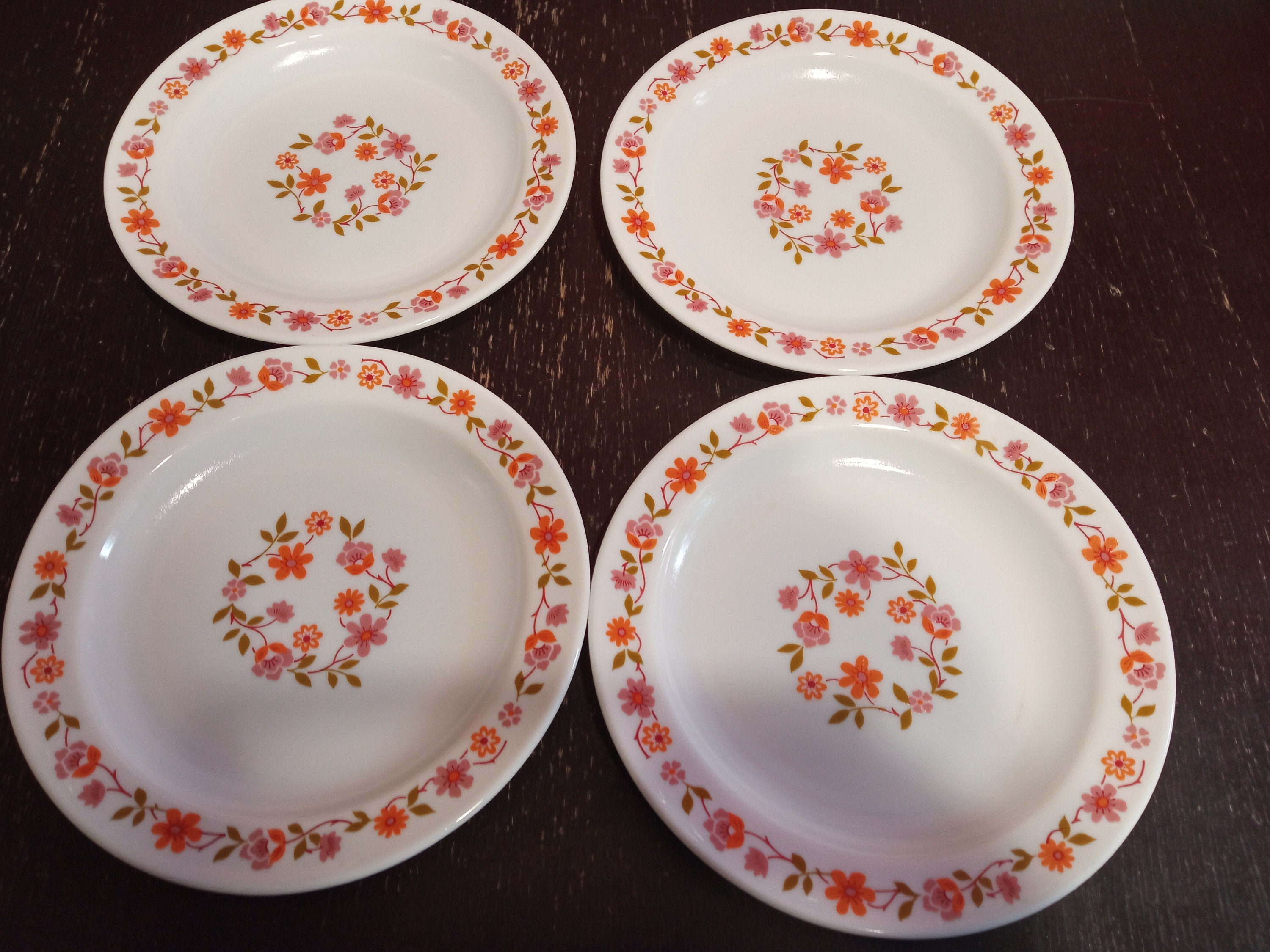 Lot de 4 Assiettes Dessert Arcopal Vintage