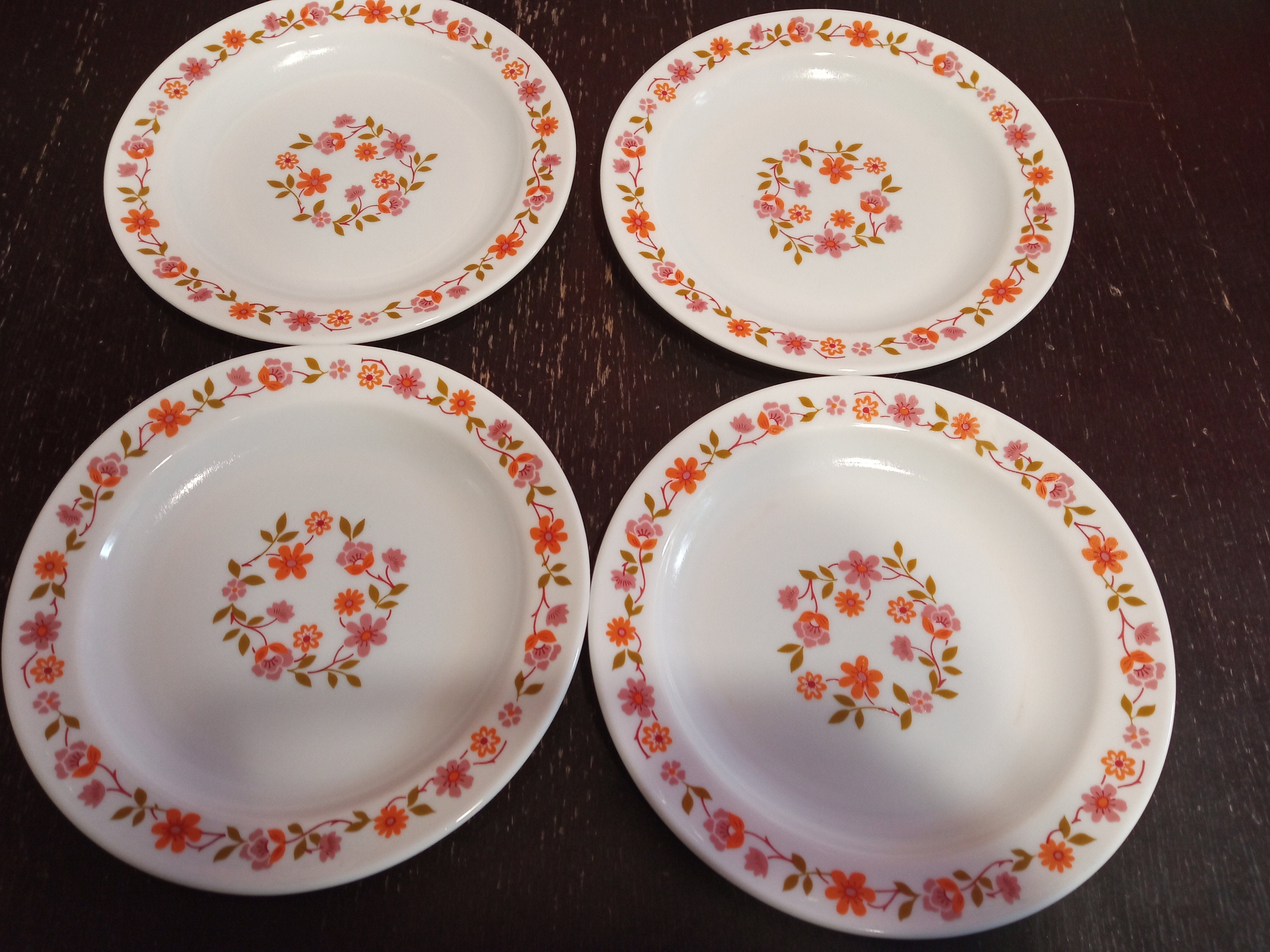 Lot de 4 Assiettes Dessert Arcopal Vintage