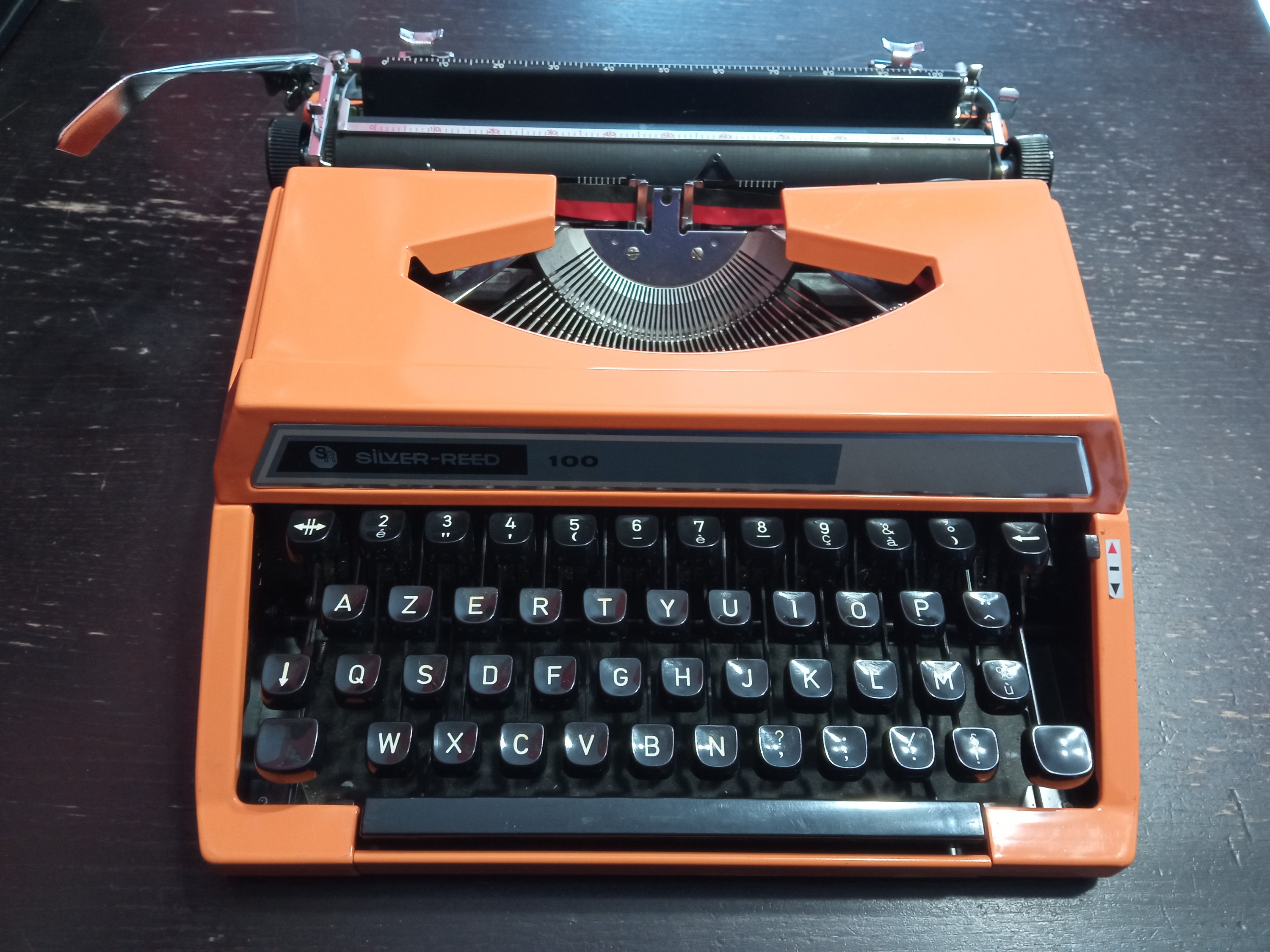 Machine à Écrire Orange Silver Reed 100 Pur Vintage