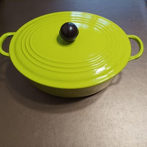 Casserole Le Creuset N°14 En Fonte émaillée Vert Pomme/anis Avec Couvercle - Occasion