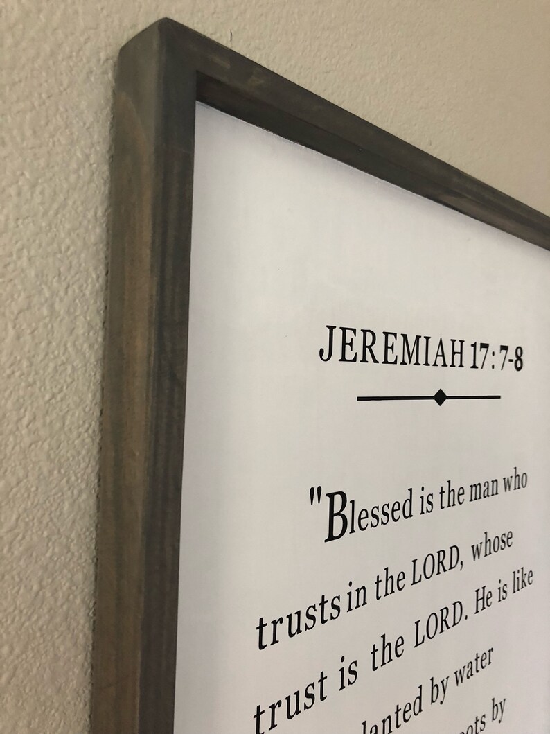 Bible Verse Wall Art Large Framed Wood Sign Jeremiah 1778 Etsy