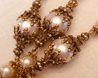 Rosary ~ Shell Pearls ~ Our Lady of Lourdes ~French Bronze Crucifix ~ Wedding ~