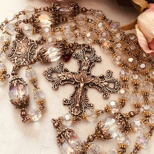 ROSARY ~ Crystal ~Communion ~ Confirmation ~ RCIA ~ Handmade ~ Heirloom Quality