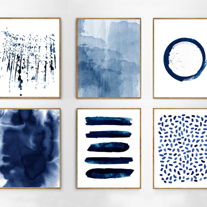 Navy Blue Coastal Wall Art - Etsy