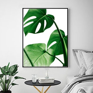 Monstera foglia stampa tropicale foglie verde parete arte arte botanica fogliame Boho Decor arte minimalista poster scandinavo foglia di banana foglia di palma