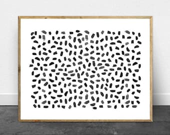 Dots art print Black and White Wall art Abstract art Prints Watercolor Painting Minimalist art Boho Home Decor Scandinavian art Nordic Print