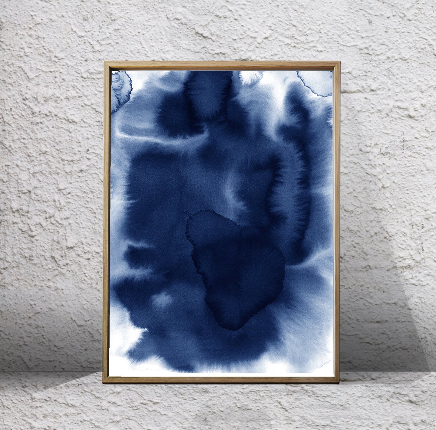 Abstract Watercolor Prints Set of 6 Blue Wall Art Minimalist Etsy