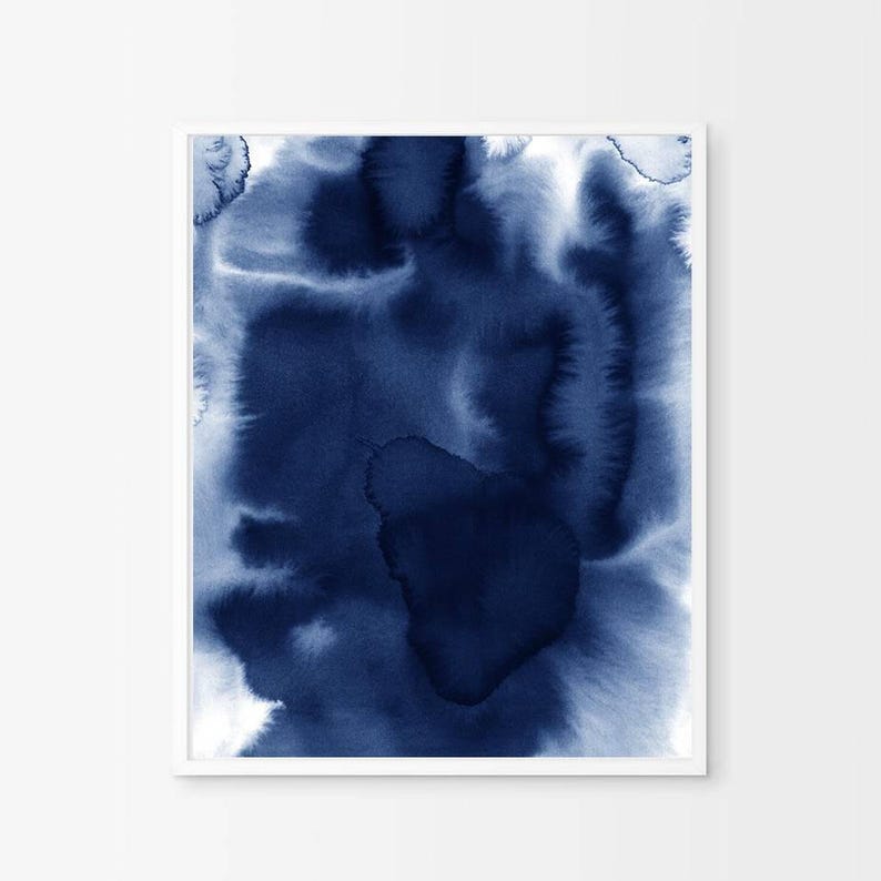 Abstract Watercolor Set Blue Painting Abstract art Minimalist Etsy