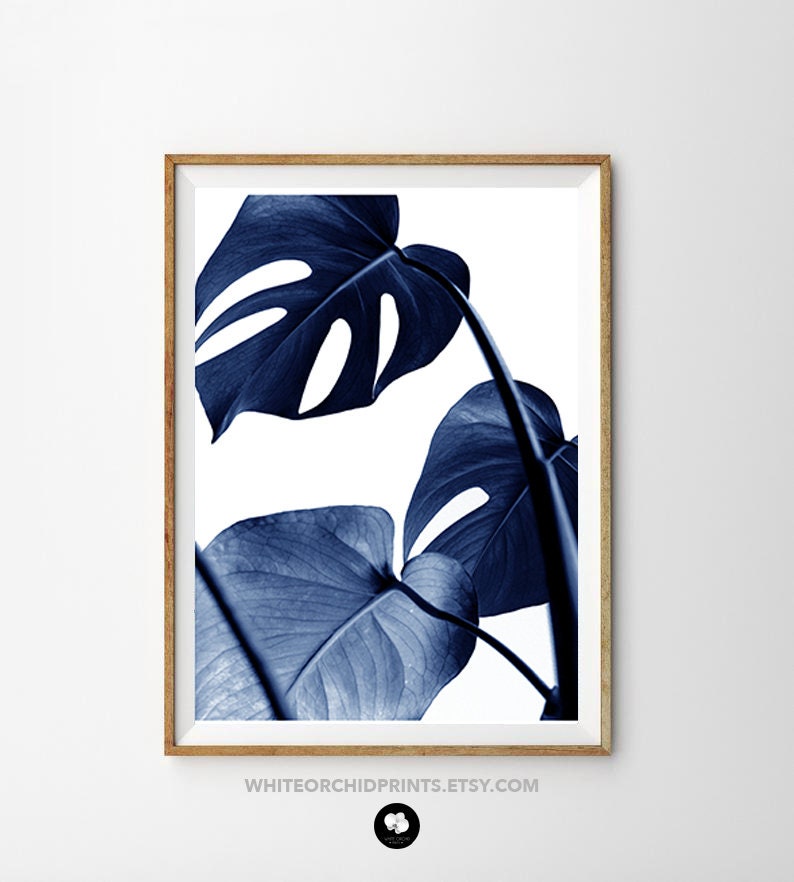 Leaf, Blue Monstera of Art Navy - Leaf, Home Palm Set Decor Tropical Nordic Leaf 3, Prints Etsy Art, Set, Prints, Prints Minimalist Decor, Boho