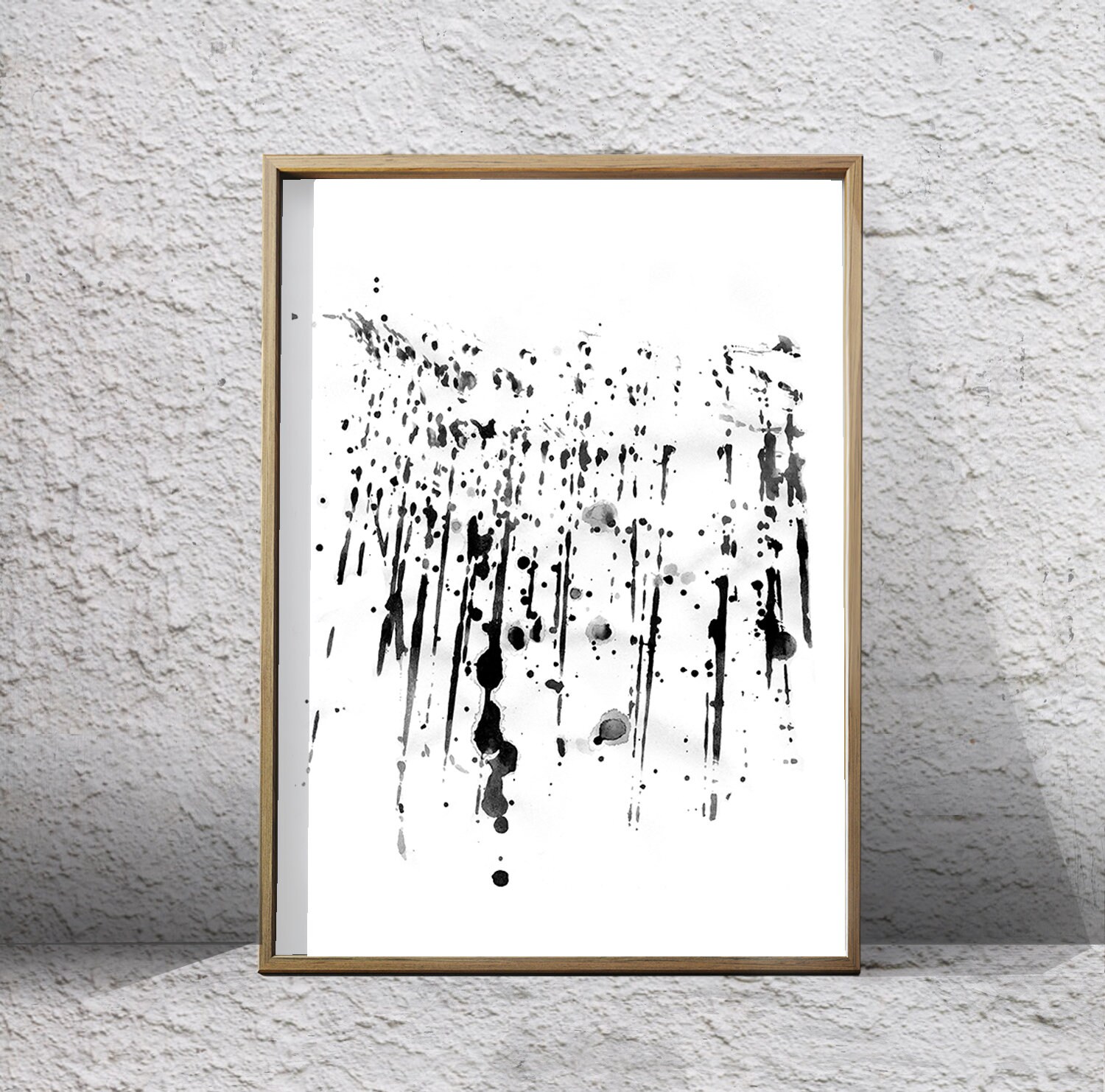 Black and White Wall Art Abstract Prints Watercolor Painting | Etsy
