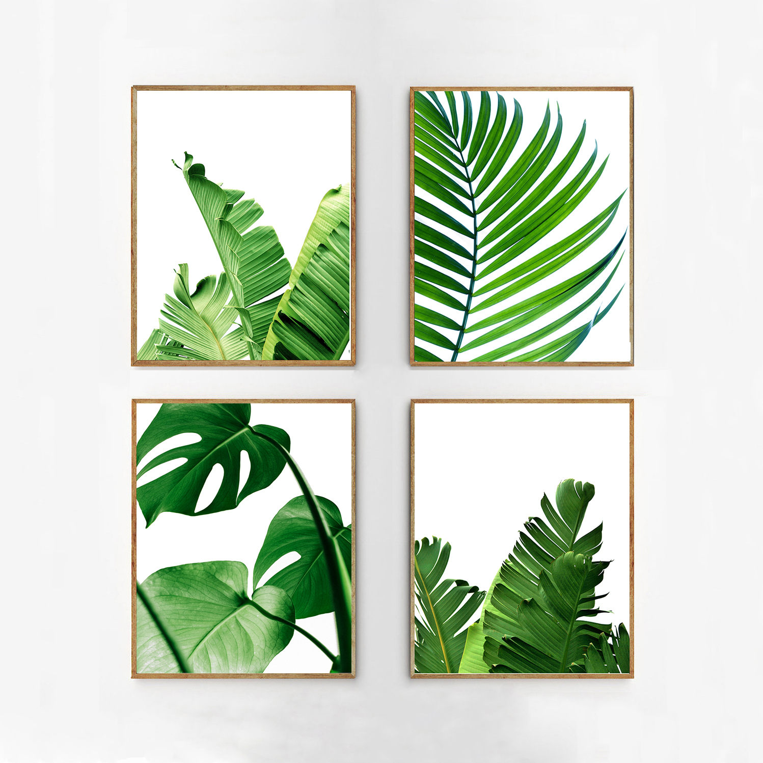 Have en picnic slack Rodeo Set of 4 Tropical Leaves Leaf Prints Set Green Wall Art - Etsy