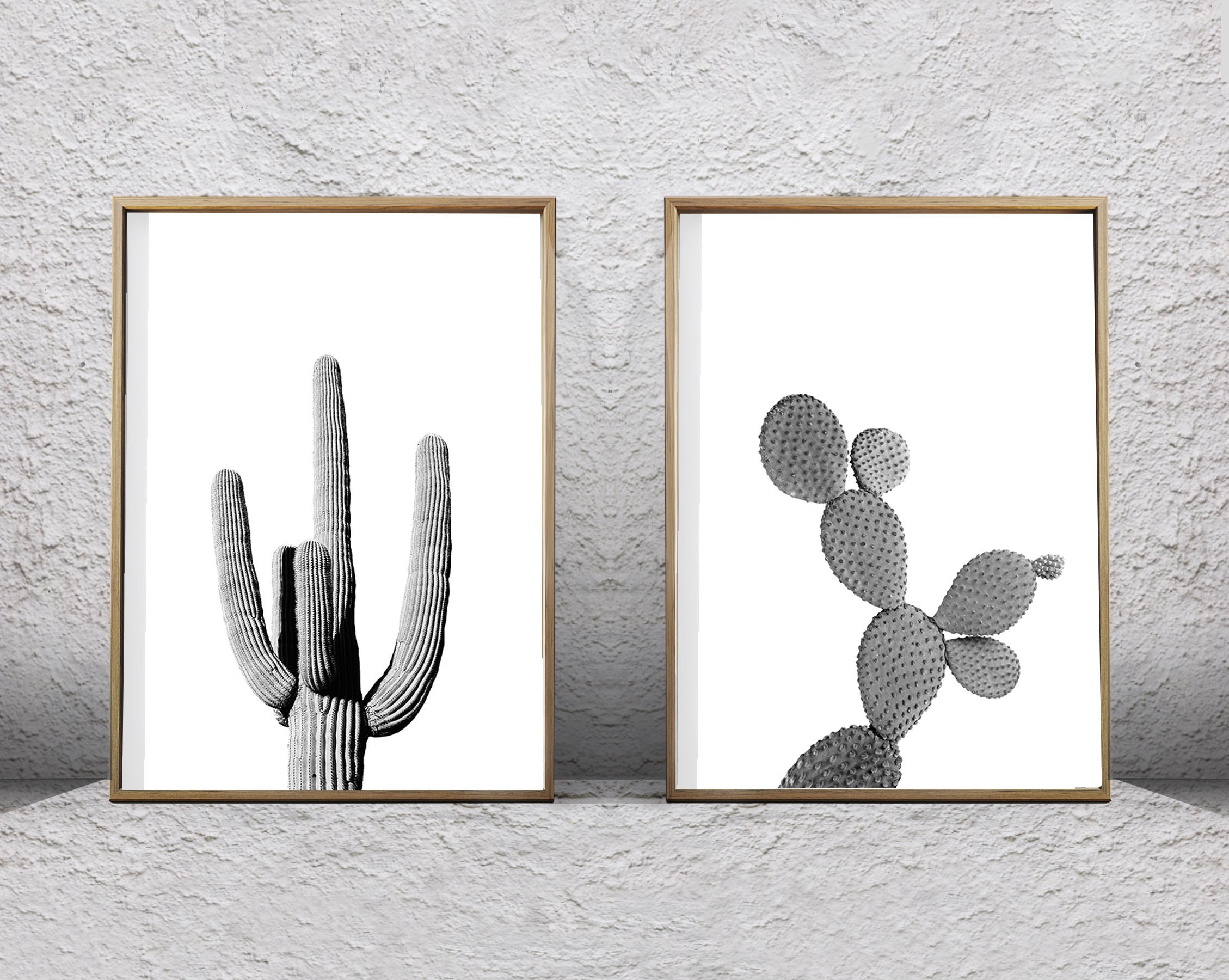 Cactus Wall art Black and White Art Print Minimalist Poster Scandinavian Art Boho Decor Plant Desert Cacti Opuntia Botanical Printable art