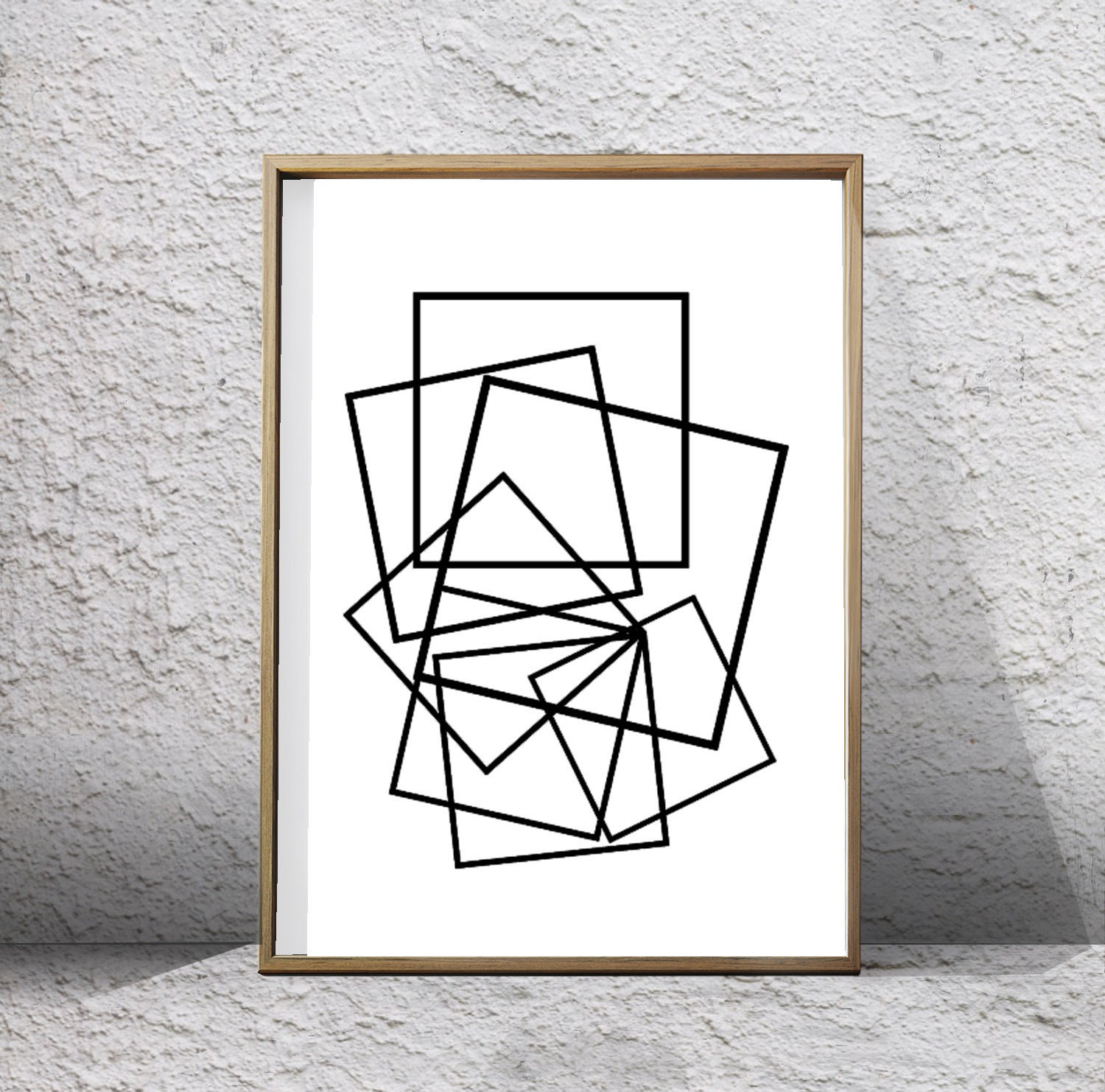 Geometric Art Print Black And White Lines Drawing Abstract Art Etsy