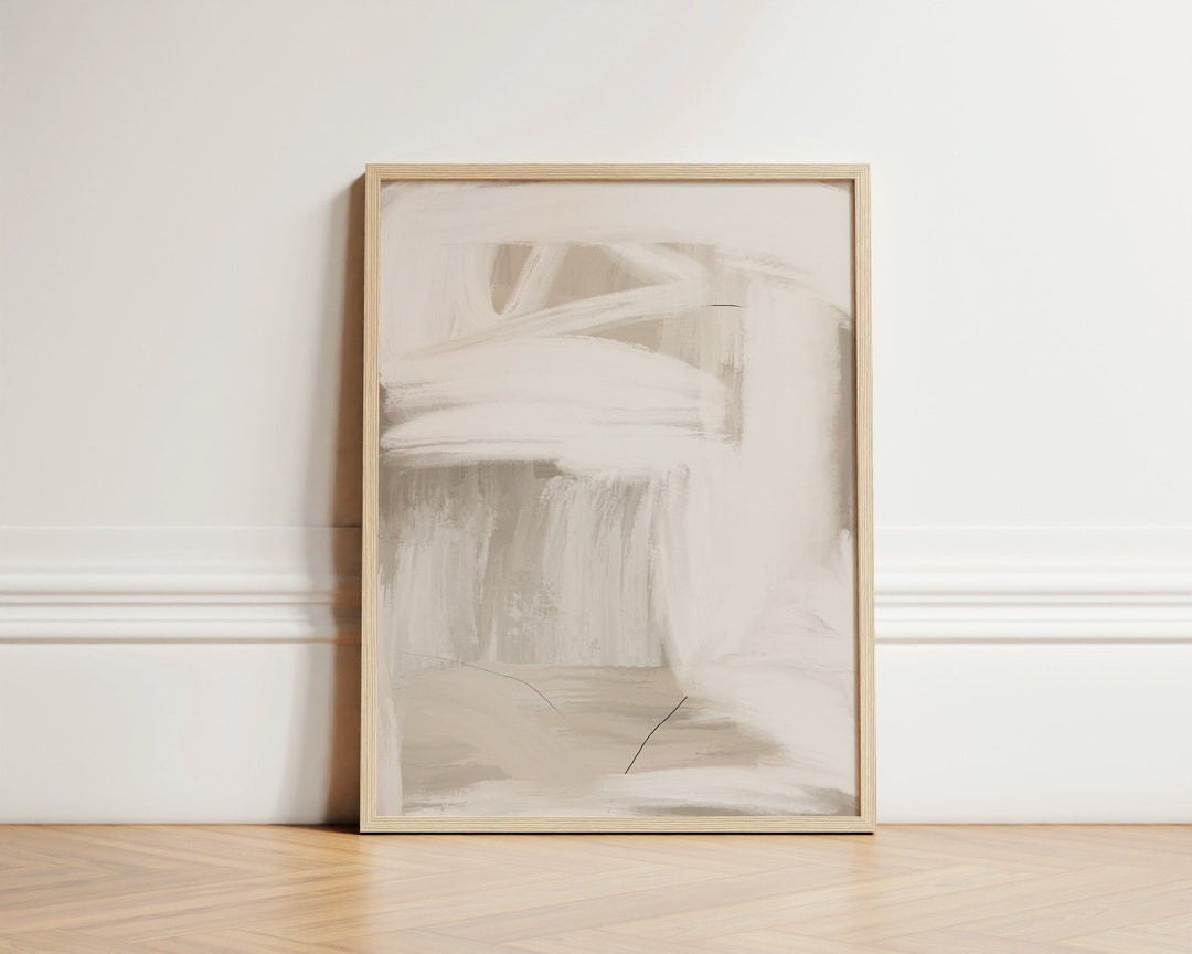 Beige Wall Art Abstract Painting Neutral Wall Art Minimalist Art Print ...