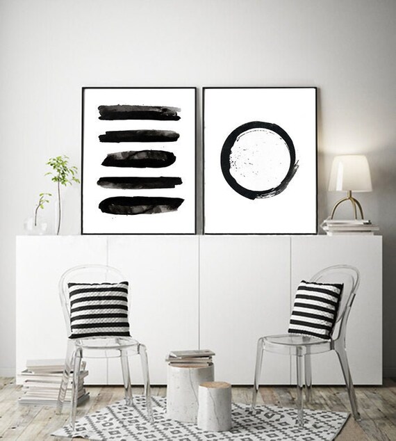Prints Wall Décor Home & Living Modern Art Print Black & White Decor ...