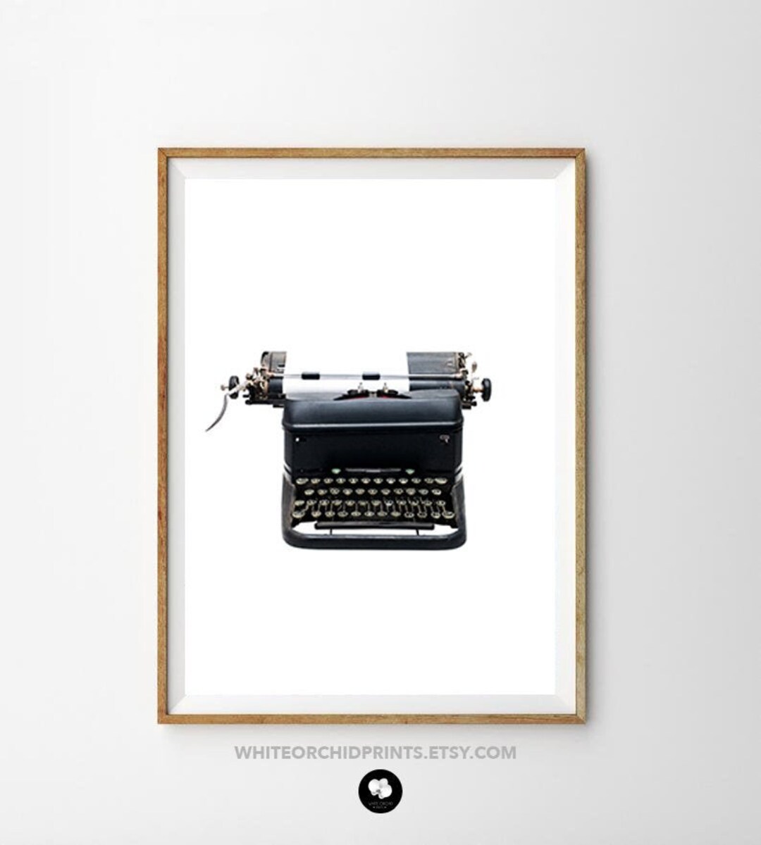 Typewriter Print Vintage Typewriter Poster Black White Wall Etsy