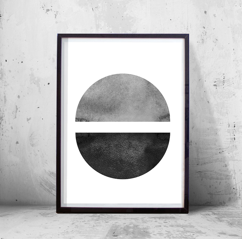 Black and White Wall Art Geometric Prints Set Abstract - Etsy