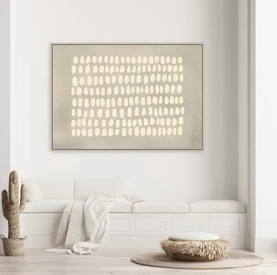 Neutral Wall art Beige Minimalist art Abstract Dots Watercolor Painting Scandinavian Poster Giclee print Modern Art Boho Home Decor