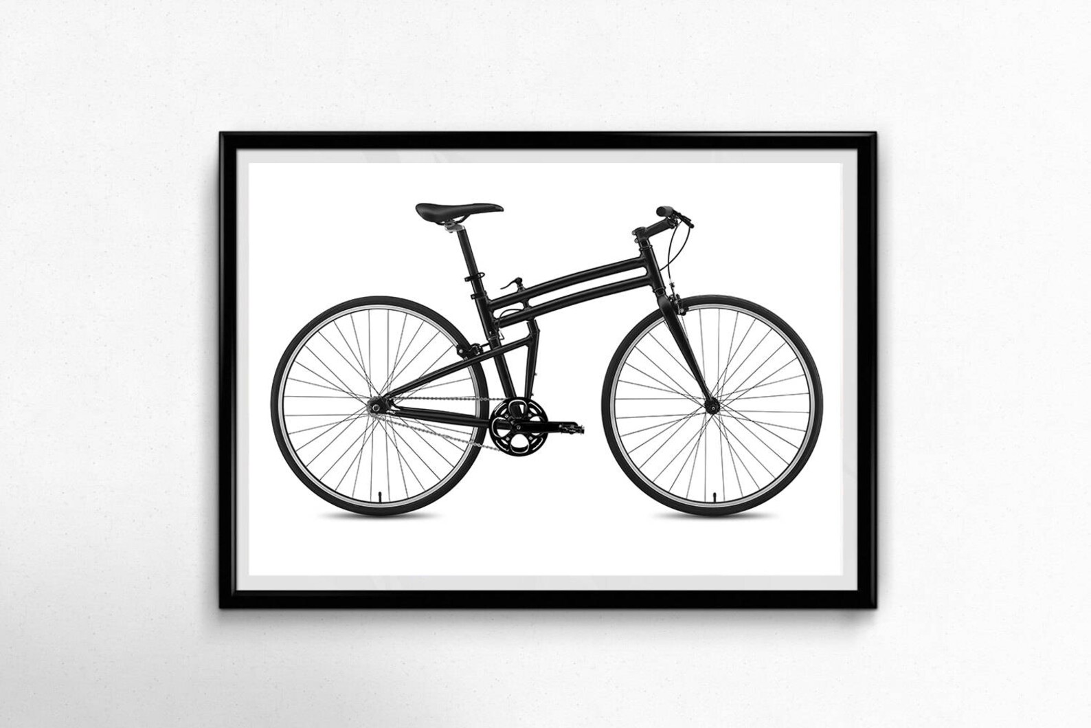 Fiets print fiets poster minimalistische kunst zwartwit muur Etsy