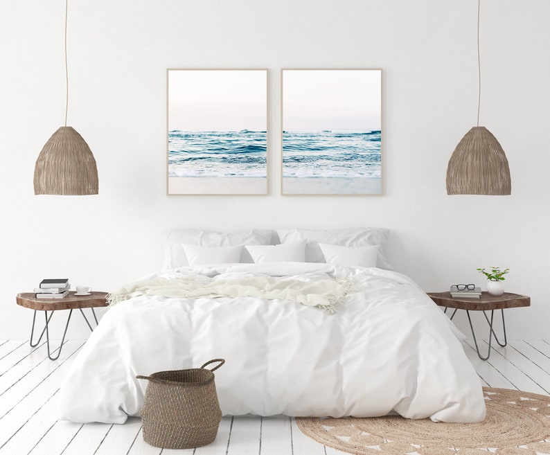 Set of 2 Ocean Prints Beach Art Prints Coastal Decor Waves Art Etsy