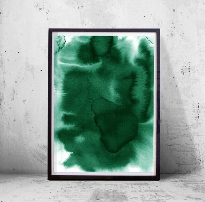 Abstract Prints Set of 3 Emerald Green Wall Art Abstract Etsy UK