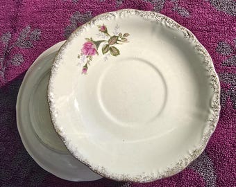 Vintage Porcelain Dishes with Floral Design, set of 2
