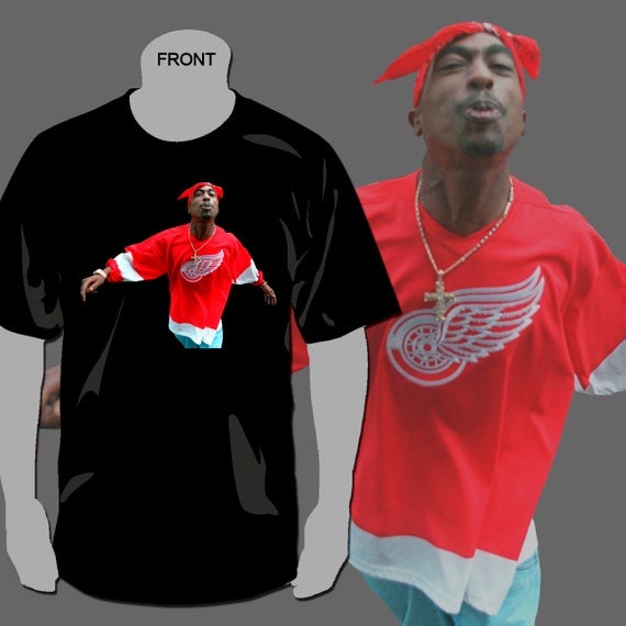 2Pac Tupac Shakur Red Wings T-Shirt Rap 