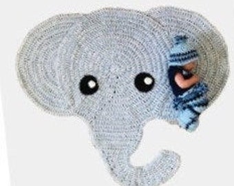 PATROON gehaakt olifantenkleed, decoratie babykamer (pdf-patroon)