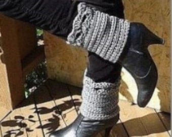 Crochet Boot Cuffs PATTERN, Shell Lace Ankle Warmers (Digital PDF)