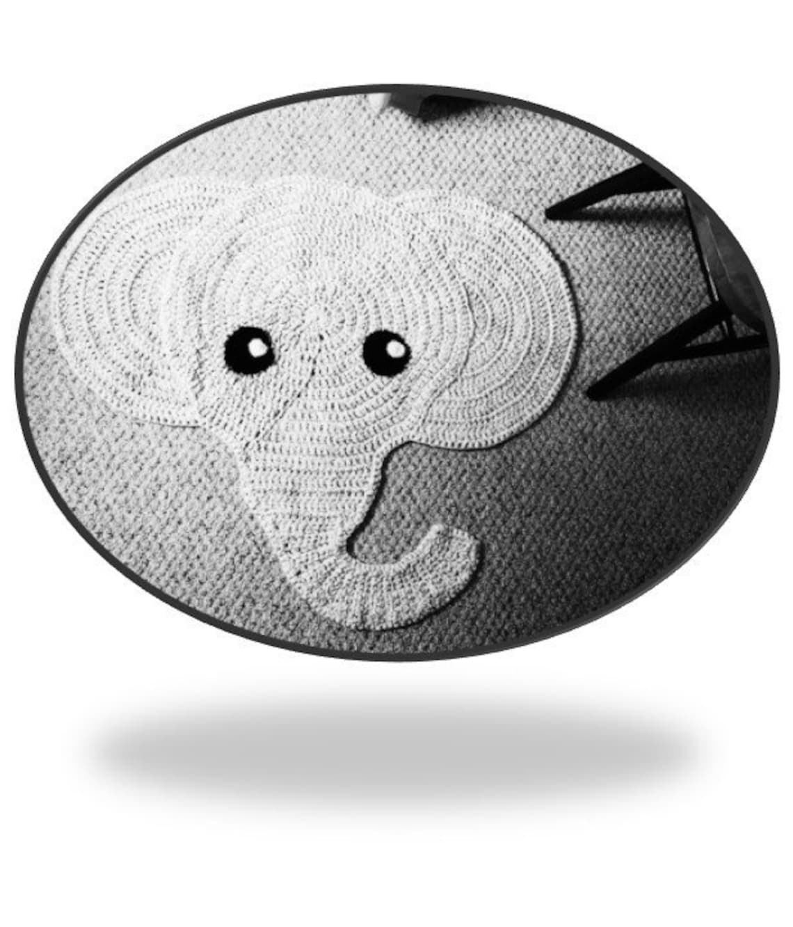 Elephant Rug Crochet PATTERN Baby Boy Baby Girl Gift Simple Easy Fast Fun Nursery Carpet Kids