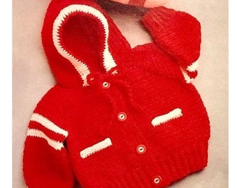 Häkelanleitung Babypullover mit Kapuze 0-18 Monate (PDF)