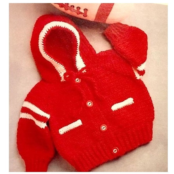 Crochet Hooded Sweater PATTERN 0-18 Months Coat Crochet Jacket Baby Boy Baby Girl Cardigan Clothes Outfit Top Baseball Baby Shower Gift Pdf