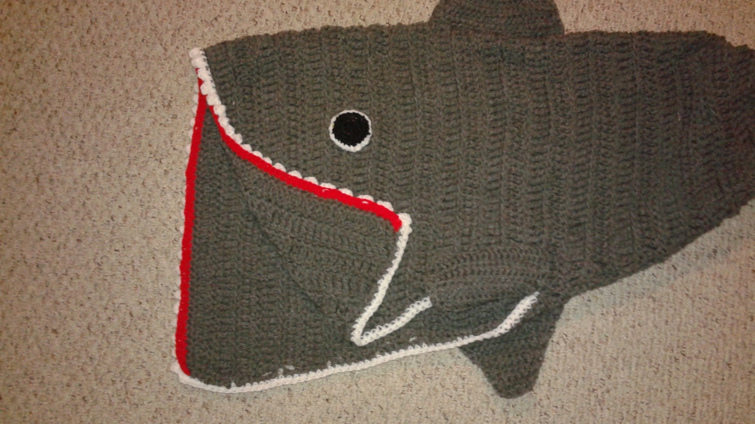 Crochet Shark PATTERN Blanket with Tail Cocoon Blanket Chunky Etsy