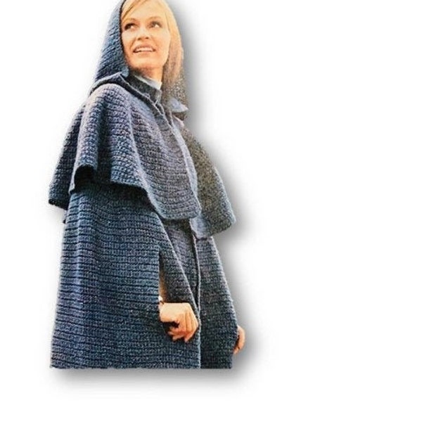 Hooded Poncho Cape Crochet Pattern Hooded Cape Chunky Poncho Shawl Scarf Pattern Poncho with Hood Chunky Sweater Diy Crochet Digital pdf