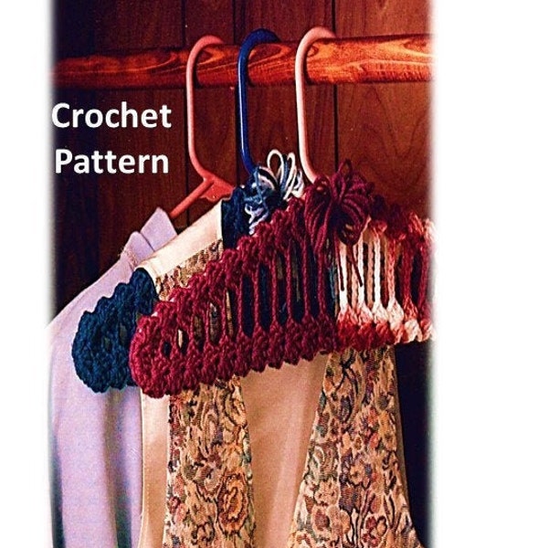 Clothing Hanger Cover Vintage Crochet PATTERN Stop Clothing Slipping Wood Plastic Housewarming Digital Pdf