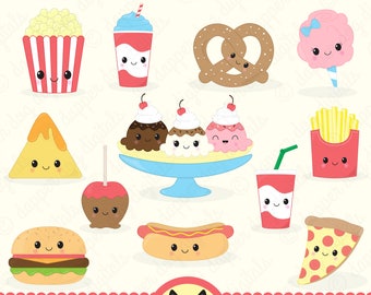 Kawaii Breakfast Food Clipart Pack Commercial Use Vector | Etsy