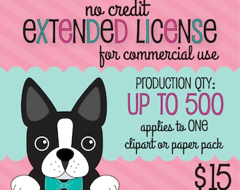No Credit Extended Commercial License Up To 500 Units