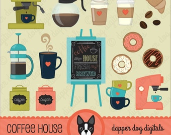 Coffee Clipart Pack - Commercial Use, Vector Images, Digital Clip Art, Digital Images