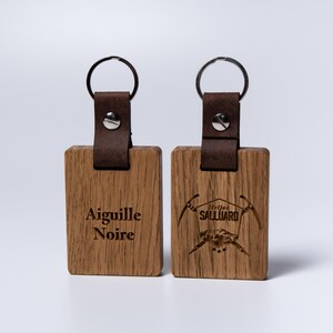 Personalized Wooden Hotel Keychain, Engraved Oak Key Fob image 15