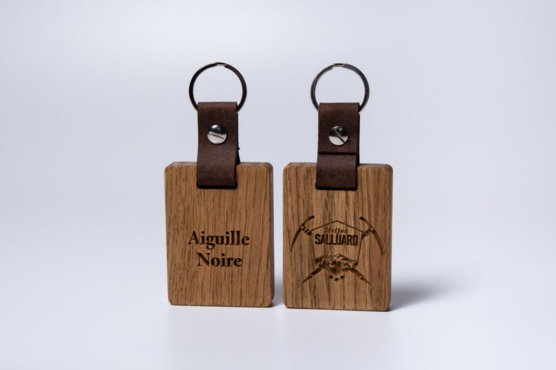 Personalized Wooden Hotel Keychain, Engraved Oak Key Fob image 15