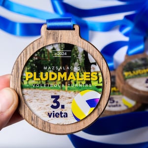 Custom Personalized prize medal made of Oak wood and Acrylic, Marathon medal, Sports games medal, Sports event Trophy, Original Custom Award