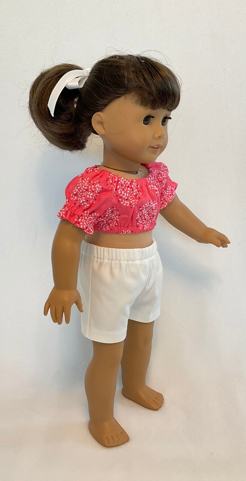 18 inch doll clothes 18 inch doll peasant crop top and shorts image 4