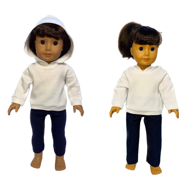 18 inch doll clothes -   - 18 inch boy doll clothes - Hoodie - Hooded Sweatshirt- Jeans leggings