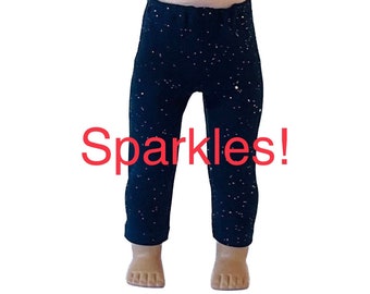 18 inch doll clothes - 18 inch doll legging - navy blue sparkle leggings