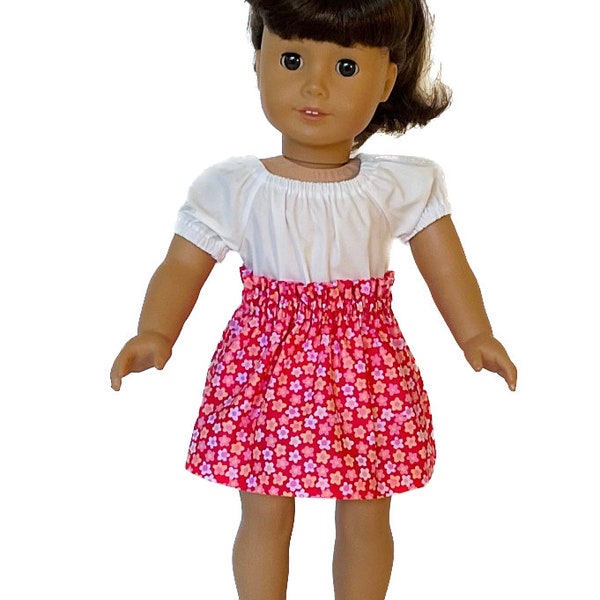 18 inch doll clothes - 18 inch doll paper bag skirt -  - summer skirt