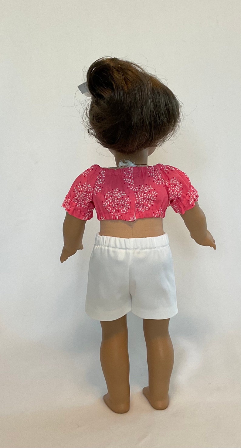 18 inch doll clothes 18 inch doll peasant crop top and shorts image 3