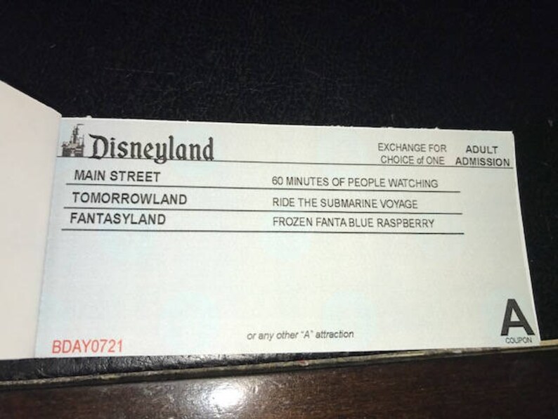 NOVELTY Disneyland Classic Ticket Coupon Book Etsy